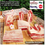 Beef belly samcan SHORTPLATE USDA US CHOICE SWIFT (black label) frozen +/- 30% FAT PORTIONED CUT for CUSTOM SLICE +/- 1 kg/pc (price/kg)
